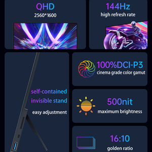 WUXGA 2.5K yüksek yenileme hızı 144HZ IPS oyun FreeSync HDR hoparlör harici ekran ile taşınabilir monitör hafif - Product Image 2