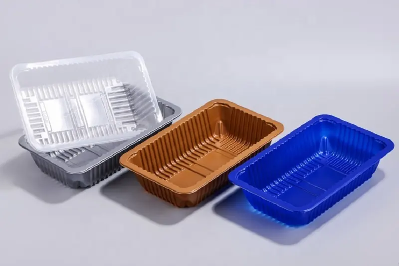 Factory Supply Voedsel Verpakking Plastic Voedsel Containers Biologisch Afbreekbaar Vlees Takeaway Lade Verpakking