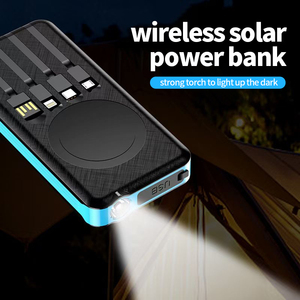 Dahili kablo logolu GÜNEŞ PANELI taşınabilir güç kaynağı kılıfı cep telefonları için kablosuz şarj tip-c Powerbank desteği özelleştirin - Product Image 3