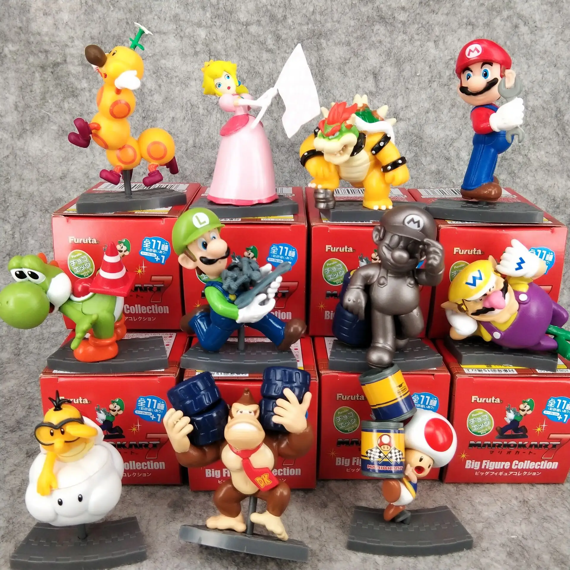 Personaggio del gioco 11 pz/set Mario Bros figure Blind Box Mario Luigi Yoshi Figurine Claw Machine Blind Box Toy all'ingrosso