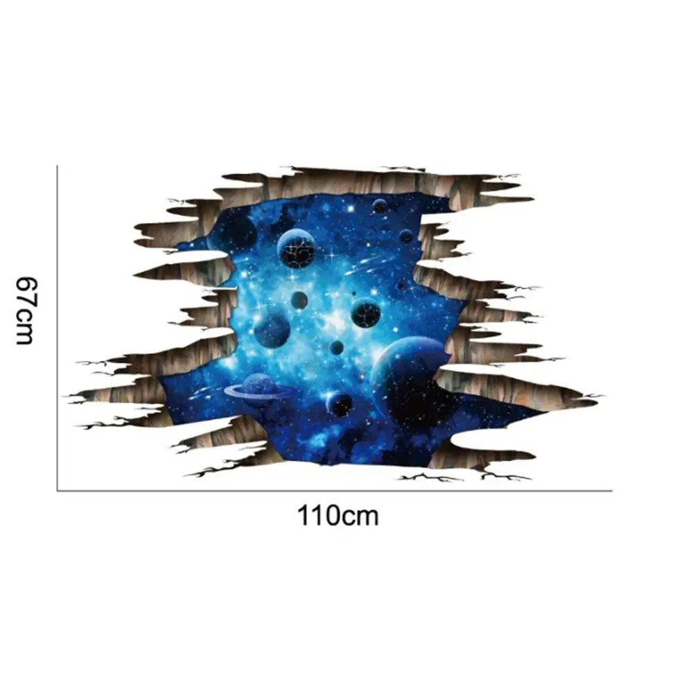 Neuankömmling Großhandel benutzer definierte bule Galaxie Planeten entfernbare 3D Vinyl Wanda uf kleber