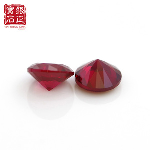 卸売ラウンドカットルビー8 # 宝石合成レッドルビールース宝石 - Product Image 3