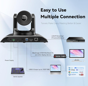 TENVEO AI Auto Tracking <strong>Camera</strong> 10x Optical Zoom 1080P 60FPS HDMI/USB3.0/RJ45 <strong>Camera</strong> <strong>with</strong> 1/2.8&quot; CMOS Ptz Conference Cameras - Product Image 6