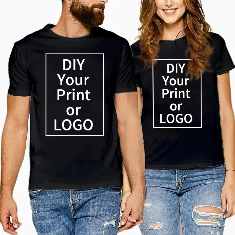 Maglietta personalizzata per gli uomini e le donne fanno il tuo Logo con testo da uomo e donna stampa Design originale di alta qualità