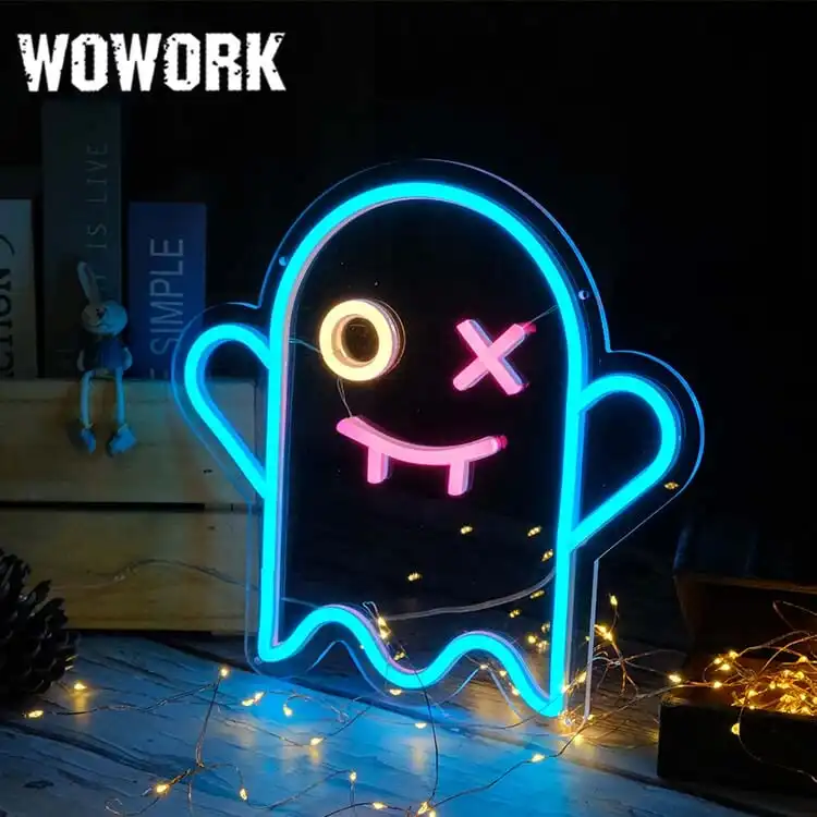 2023 WOWORK fushun عرض ساخن مخصص للهالوين الديكور 12 فولت led اضواء النيون المرنة علامة للديكور والمهرجانات