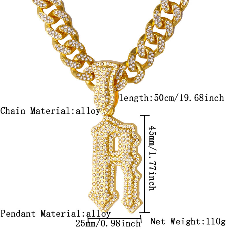 Collier pendentif lettre r doré