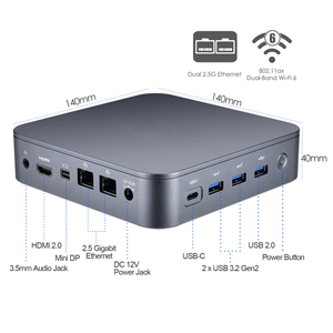 <strong>MINIX</strong> NEO J51-C8 Aluminum Mini Computer 8GB/256GB Gaming Mini PC Windows 11 Pro Auto Power on Intel N5105 Gaming Minipcs - Product Image 5