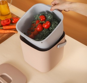 7L回收食物垃圾堆肥器厨房堆肥仓垃圾容器塑料垃圾桶带过滤器的台面垃圾储物盒 - Product Image 2