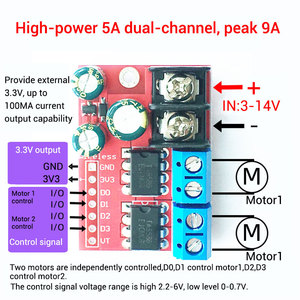 5A Dual <strong>DC</strong> <strong>Motor</strong> Drive Module Double H Bridge L298N <strong>PWM</strong> Remote <strong>Control</strong> Voltage Reverse <strong>Speed</strong> Regulation Board ZK-5AD 3V-14V - Product Image 4