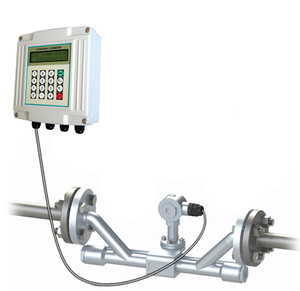 Caudalímetro ultrasónico portátil RS485 Sensor de abrazadera Caudalímetro analógico Modbus Montaje fijo de acero inoxidable para agua fría