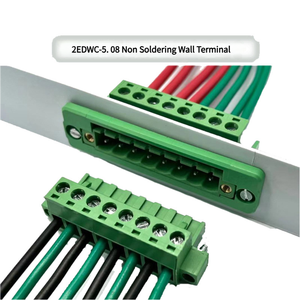 Weld-Free through Wall <strong>Terminal</strong> <strong>Block</strong> 2EDGWC-5.08 Plug-in Type Plastic Panel <strong>Fixed</strong> by Flange with Ears Screw - Product Image 2