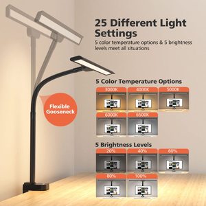 Lampada da scrivania Ultra LED ampia ideale per lampada da scrivania per ufficio a casa con funzione di memoria a collo d'oca durevole Multi-attività