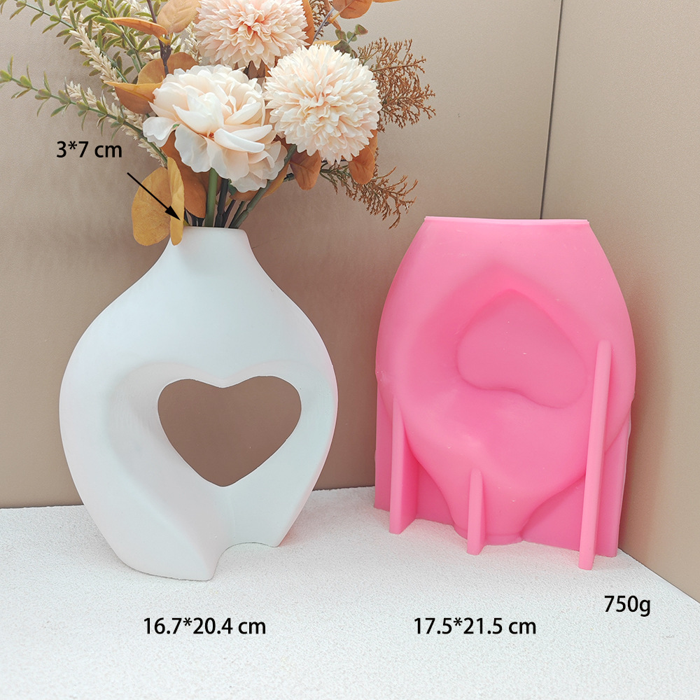 Moule Vase Grand Coeur Rose