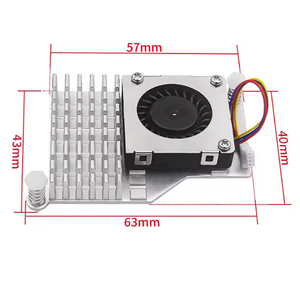 Raspberry Pi активный кулер для Raspberry Pi 5, вентилятор с регулируемой температурой, алюминиевый радиатор, с тепловыми лентами - Product Image 5