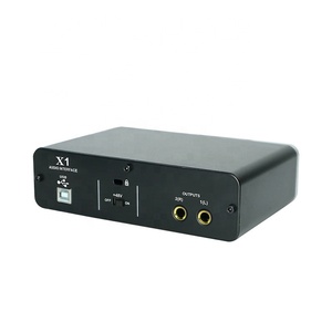 Tarjeta de sonido Usb profesional interfaz de Audio estudio de grabación 2 en 2 salidas con fuente de alimentación de 48V para cantar por ordenador
