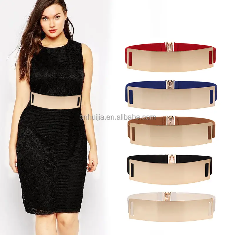 Most Preferred Metallic Slim-fit Belt Gold Women's Waist Seal Iron Plate Internal Clasp Mirror Belts For Women Custom