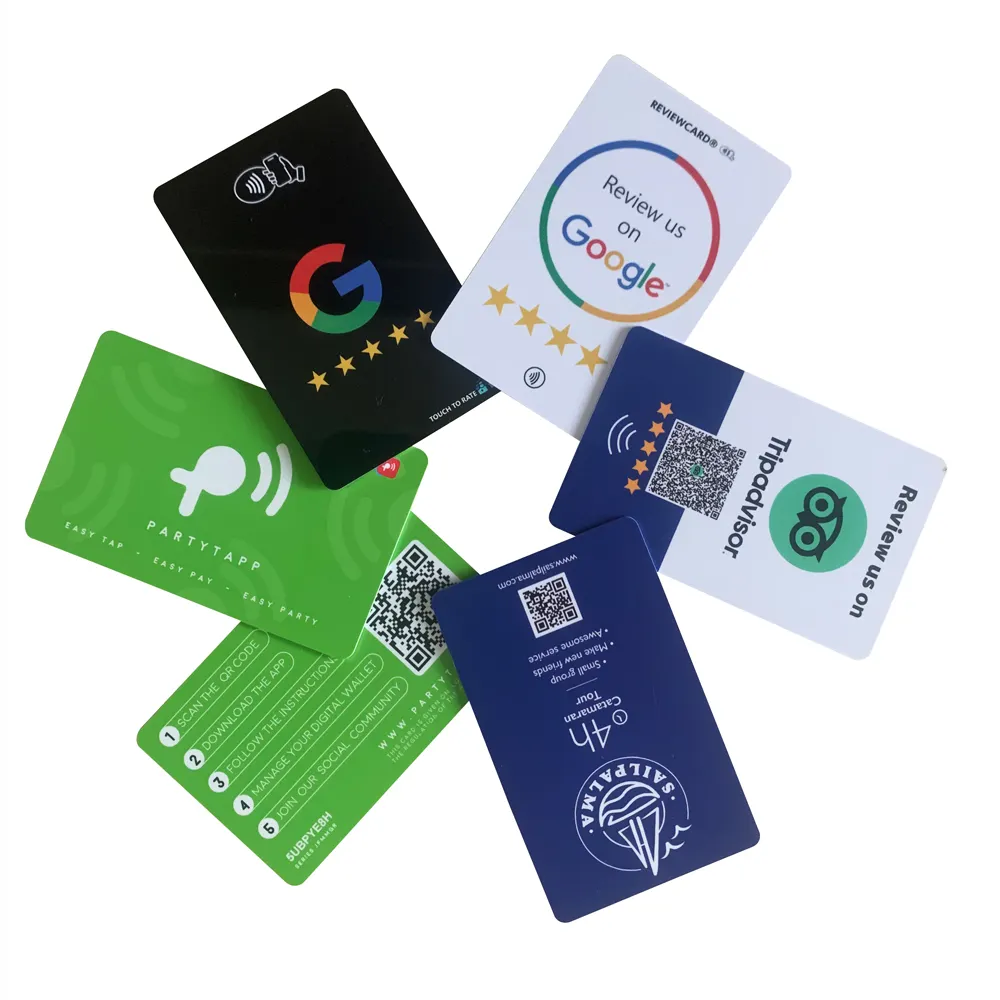 Özel plastik PVC NFC kart RFID akıllı kart çip 213 215 216 özel yazdırılabilir boş sosyal medya NFC temassız kartlar