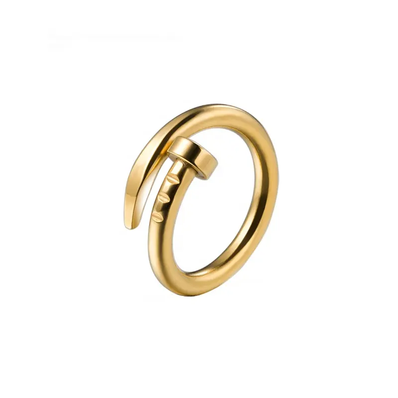 Joyería personalizada de lobo artesanal para hombres y mujeres, anillo de uñas de diseño de acero inoxidable, dorado y plateado, 316L