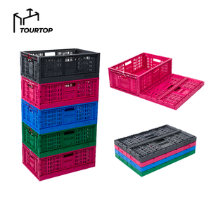 Stackable có thể gập lại Thùng Doanh Thu Rau thùng nhựa lưu trữ hộp trái cây giỏ di chuyển thùng - Product Image 1