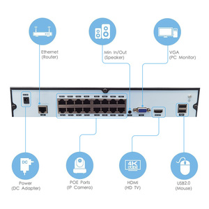 16CH Smart AI Network Turret Full Color 3MP 5MP 8MP Ip Cctv Cámaras DE SEGURIDAD Set 4K POE NVR Kit Sistema de monitoreo de 16 canales - Product Image 4