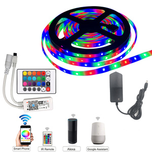 App kiti ile akıllı wifi led şerit led şerit rgb 5050 5 metre kiti 150LED noel tatil dekorasyon led dize işık - Product Image 2