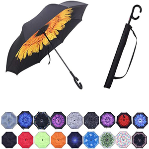 Poliéster compacto guarda-chuva reto para adultos viagem barato estrela invertido reversível com controle <span class=keywords><strong>manual</strong></span> design minimalista