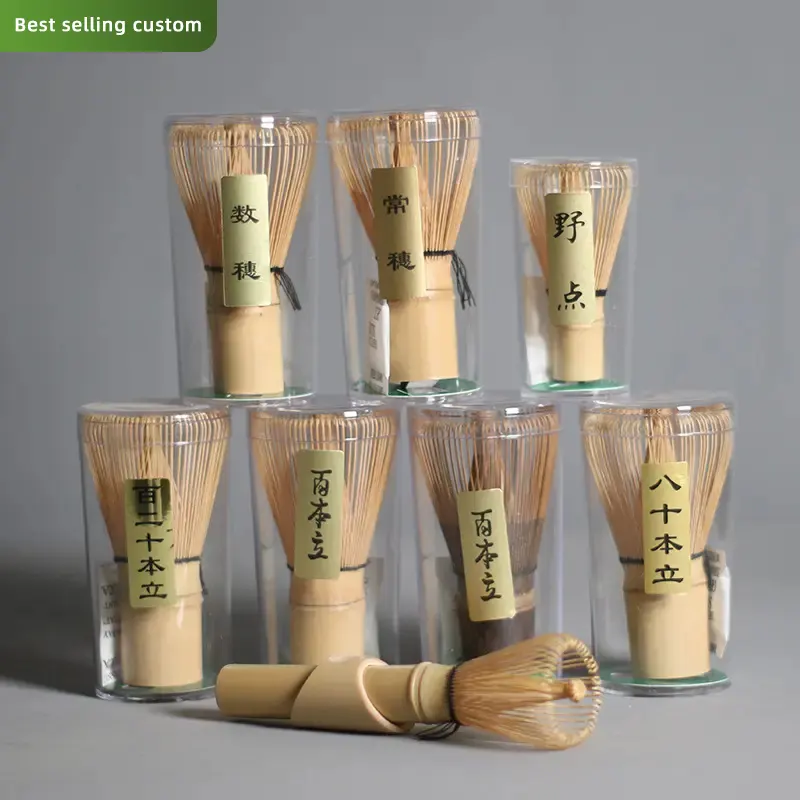 Alat Matcha kualitas tinggi kocokan bubuk teh hijau Matcha bambu buatan tangan Jepang dengan Logo kustom