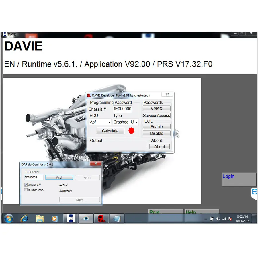 Инструмент разработчика DAF DAVIE и DAF DAVIE(DEVIK) для удаления Adblue, работа с DAF VCI Lite