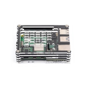 Waves hare Transparent und Black Acrylic Case für Raspberry Pi 5, Unterstützt die Installation von Official Active Cooler - Product Image 3