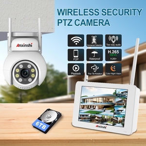 Kit de cámara Wifi con Monitor NVR Cámara PTZ inalámbrica Audio bidireccional Detección humana inteligente Sistema de cámara de seguridad inalámbrica P2P - Product Image 3