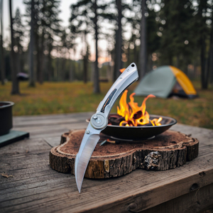 سكين قابل للطي مُجمّع بخبرة EDC D2 دقة مقبض تيتانيوم باستخدام الحاسب الآلي للاستخدام القتالي للمطبخ سهل الاستخدام من شركة التصنيع الأصلية - Product Image 1