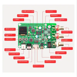 Raspberry Pi ES9038Q2m DAC scheda decoder audio HIFI fibra coassiale I2S analogico 3B + 4B 768K 32Bit DSD512 - Product Image 2