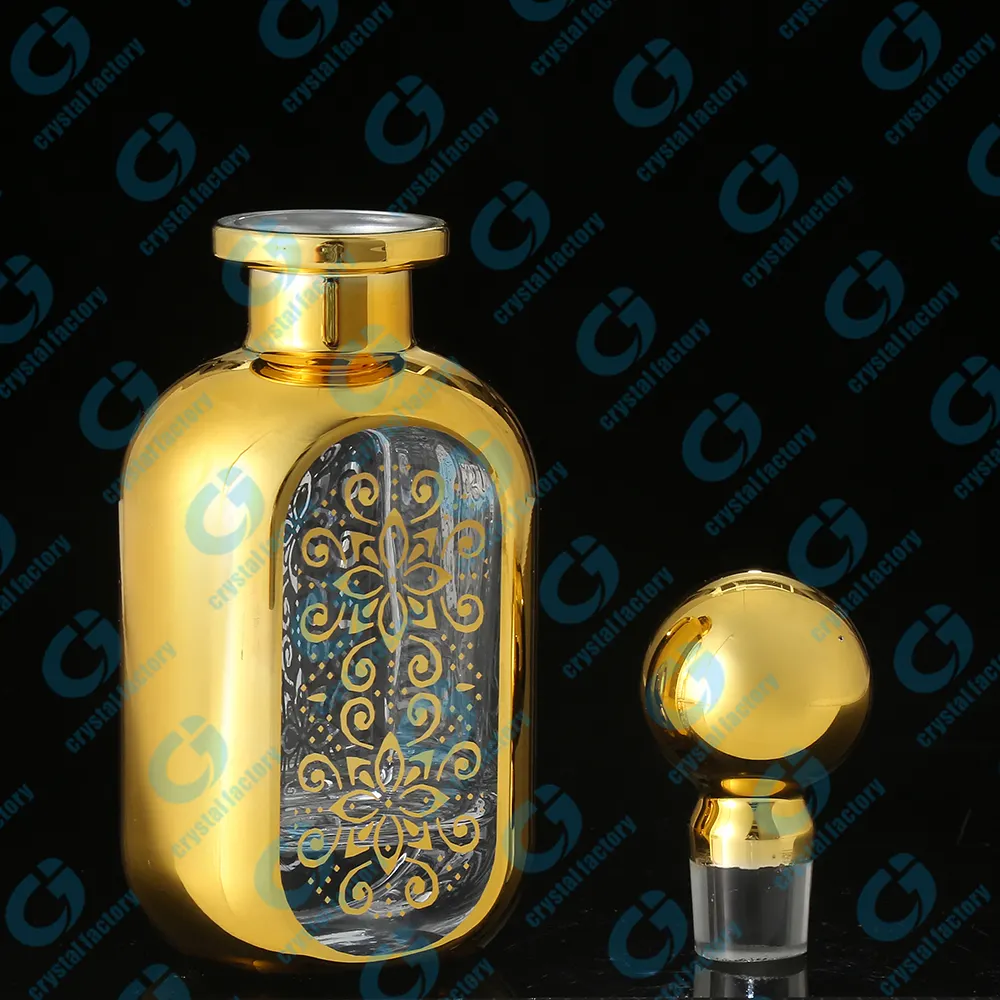 Cj-vintage 150ml artesanal de ouro, decorativa, decorativa, attar, perfume, óleo, exibição de vidro, garrafas