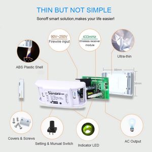 Wholesaler Sonoff RF <strong>R3</strong> WiFi Wireless Smart Switch Mini DIY Smart RF Control Switch APP Voice <strong>Remote</strong> Control - Product Image 2