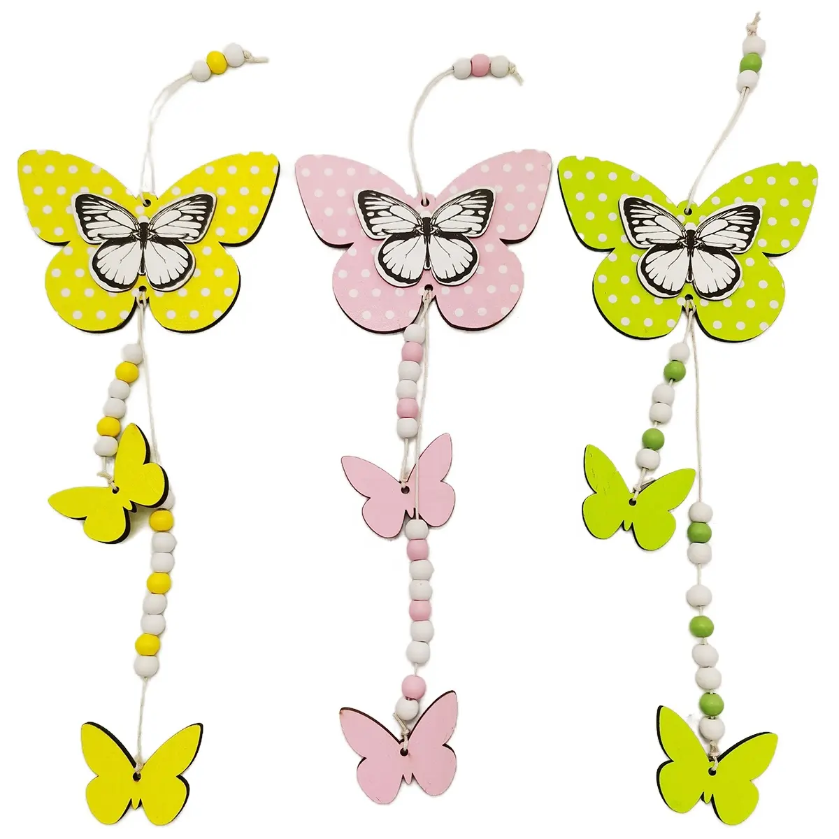 Spring Wooden craft butterfly shape wall hanging decoration
