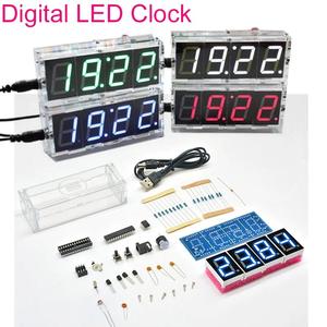 Electronic <strong>Clock</strong> DIY KIT LED Microcontroller Kit Digital <strong>Clock</strong> Time Light Control Temperature Thermometer Diy Electronic Kit - Product Image 1
