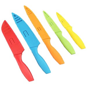 <strong>Basics</strong> 5-Piece Color-<strong>Coded</strong> Kitchen Knife Set, 5 Pocket Knifes with 5 Blade Guards, Multi-color Wholesale Knife Blanks