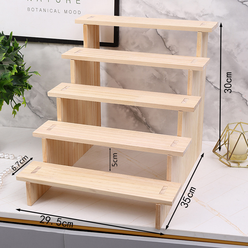 Marco de escalera de 5 capas de madera maciza modelo B