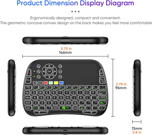 Venta caliente VONN Mini Voice BT Teclado inalámbrico recargable con panel táctil retroiluminado Control remoto de aprendizaje I - Product Image 6