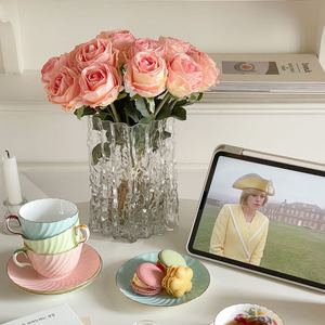 Modern lüks ev dekorasyonu Art Deco tasarım birincil cam vazo fabrika iç için üstün buzul şekilli masa <span class=keywords><strong>Centerpiece</strong></span> - Product Image 3