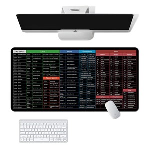 Grandi scorciatoie inglesi tappetino per Mouse tappetino da scrivania con Software per ufficio Excel Design antiscivolo personalizzabile per ufficio a casa e