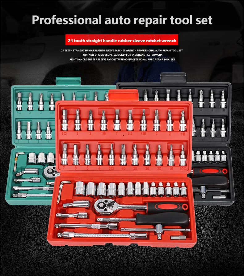 53-PC Socket Set, Compact Box Storage