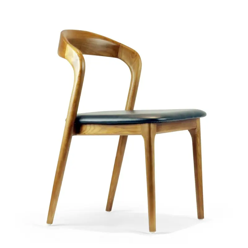 Sedie da pranzo originali in legno di noce impilabili con schienale del ristorante della sedia della mobilia dell'hotel minimalista creativo