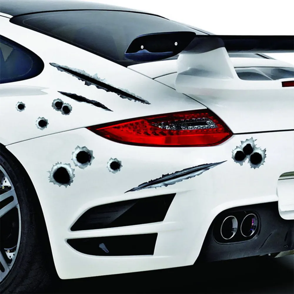 रचनात्मक DIY सजावट स्टिकर सिमुलेशन गोली छेद दरारें कार Decals 21*30cm कार शरीर स्टीकर