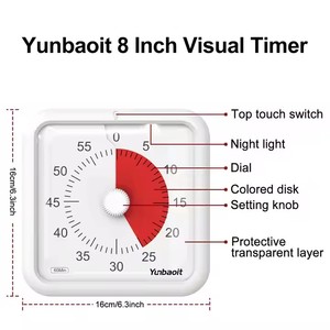 Yunbaoit Timer per conto alla rovescia visivo magnetico da 60 minuti per bambini studio in aula con Timer di Pomodoro in plastica per oggetti da cucina - Product Image 6
