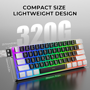 XVX K61 Màng Bàn Phím Im Lặng Key Có Dây Backlit Mini Bàn Phím Với USB Type-C Và Bánh Keycaps - Product Image 5