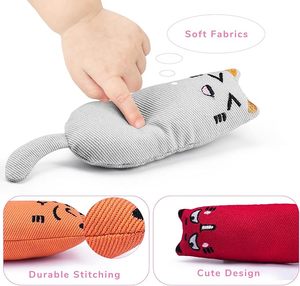 Venta al por mayor de ratones de dibujos animados interactivo resistente a mordeduras relleno mascota gatito gato dentición masticar hierba gatera juguete con hierba gatera - Product Image 3