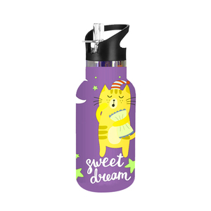ขวดน้ำดื่ม Bpa ฟรีพร้อมภาพการ์ตูนและโลโก้ที่กำหนดเอง Copos Infantil ส่วนบุคคล12Oz เด็กขวดน้ำสแตนเลส - Product Image 5
