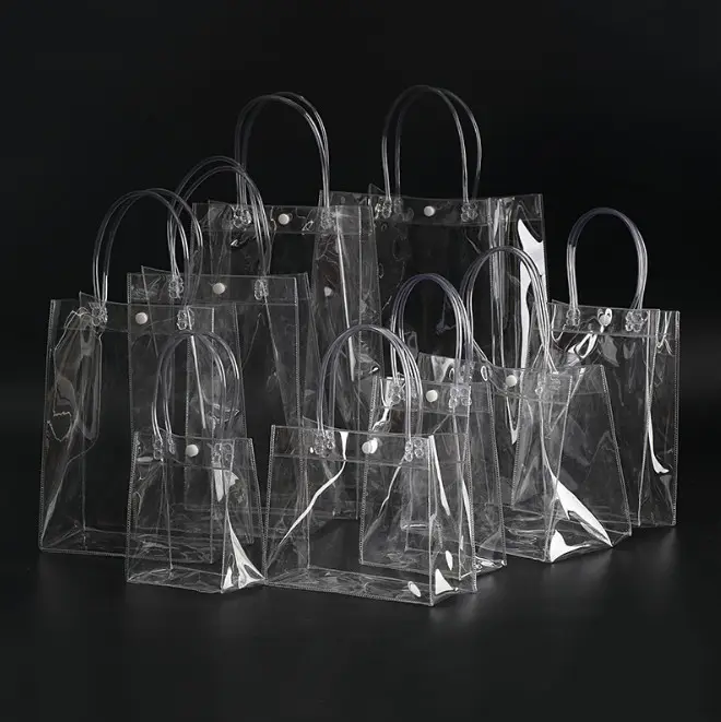 Promotion Stadium genehmigt Umwelt neu Klar Geschenk kleine Tasche PVC Schulter Transparente Kunststoff Einkaufstasche