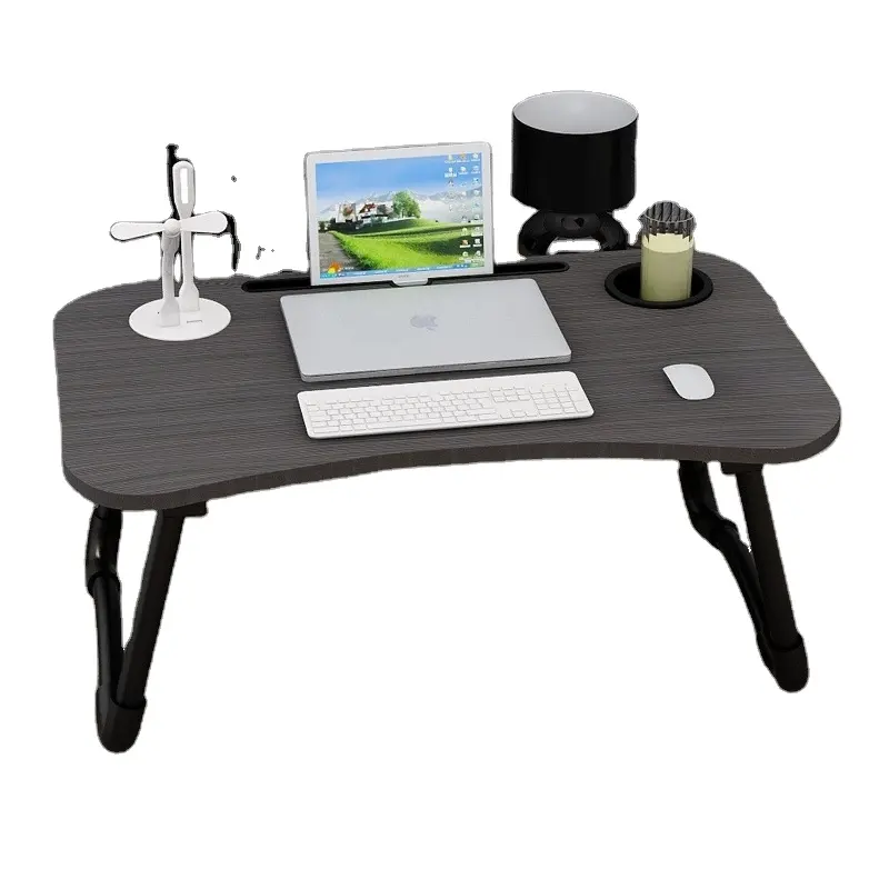 מחשב נייד שולחן על מיטה וספה יצרן Cupholder שולחן מחשב לילדים מתקפל שולחן מחשב USB מתקפל שולחן